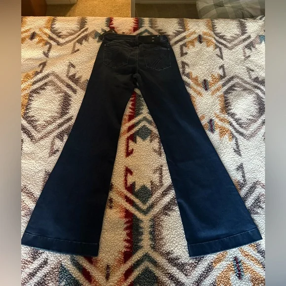 NWT 7 For All Mankind DOJO Blue Black Santiago Size 28 Flare Jeans - Picture 6 of 10